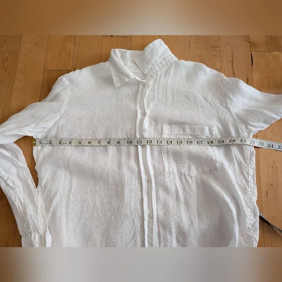 GAP 100% Linen Boyfriend Shirt Button down shirt white medium - Picture 7 of 8